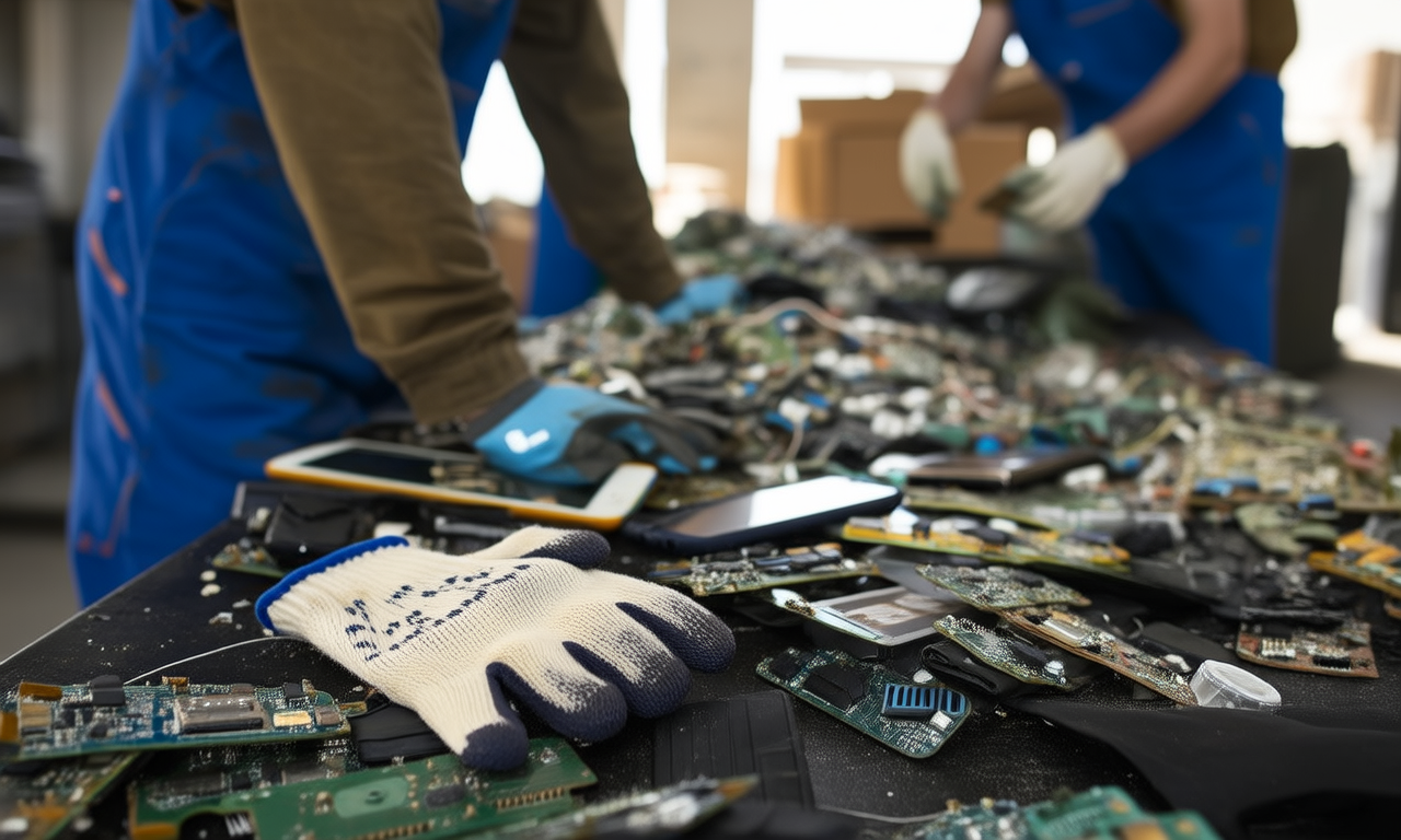 What are the challenges in e-waste sorting?